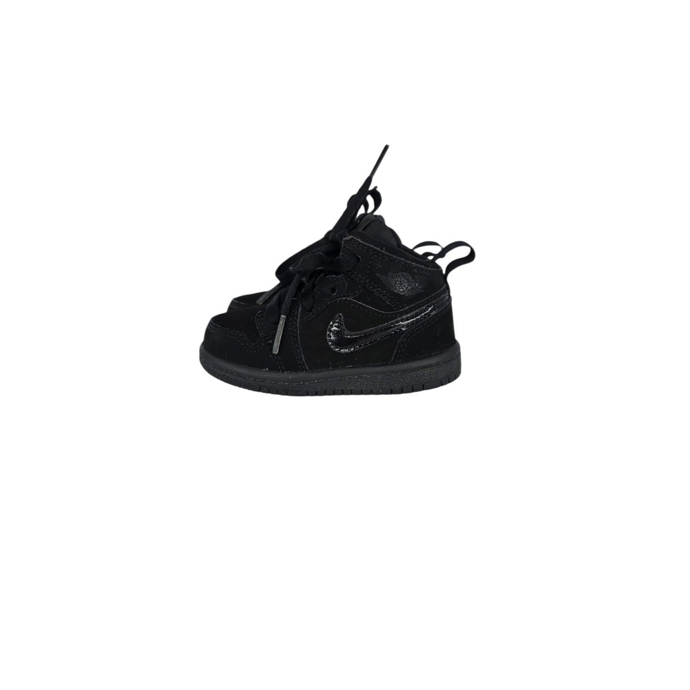 Jordan 1 Mid SE Sneaker Toddler 5C Black Suede Athletic Classic Hard Bottom